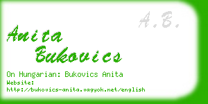 anita bukovics business card